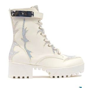 NEW Rhinestone Lug Sole Combat Boot SIZE 7.5